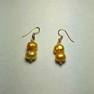 9-10 mm South Sea Pearl Golden color Earrings